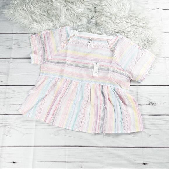 Anthropologie Women's Letty Embroidered Multi Baby doll Top in Pink‎ Size Small - Picture 2 of 5